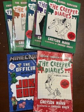 Minecraft 7 Book Bundle Creeper Diaries & Joke READ DESCRIP Kids Fiction